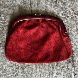 Vintage Italian Leather handbag with sliding lock closure